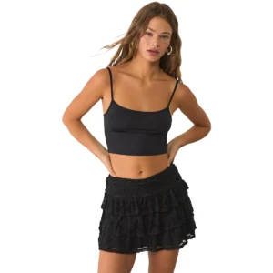 Jupe-culotte fluide dentelle