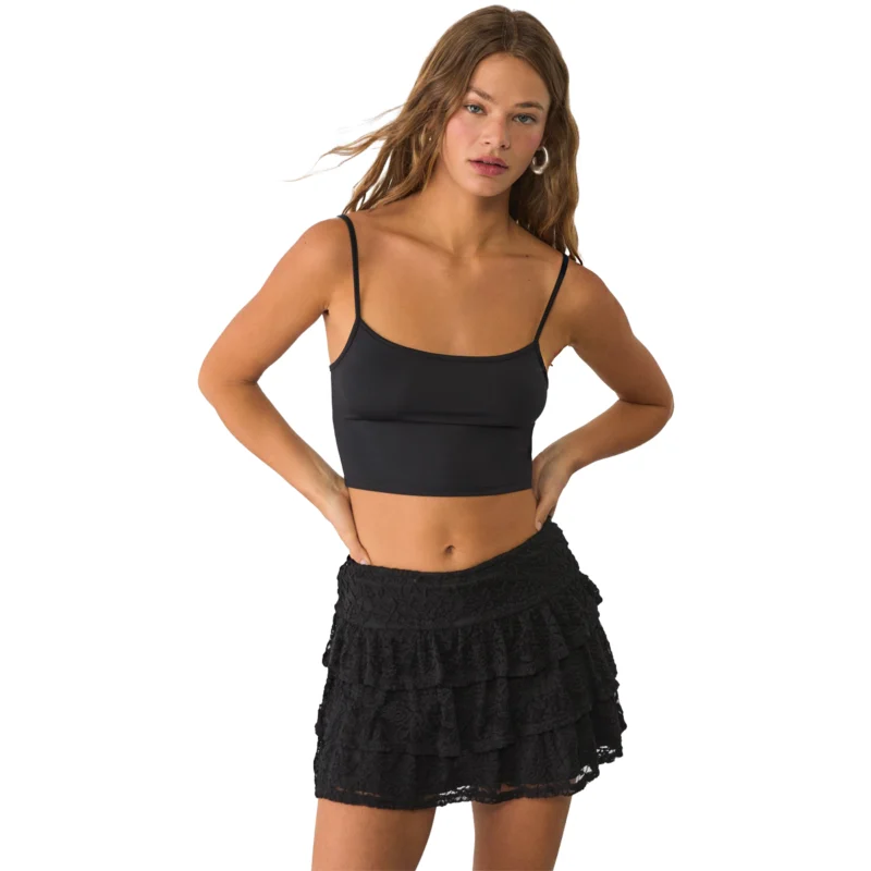 Jupe-culotte fluide dentelle