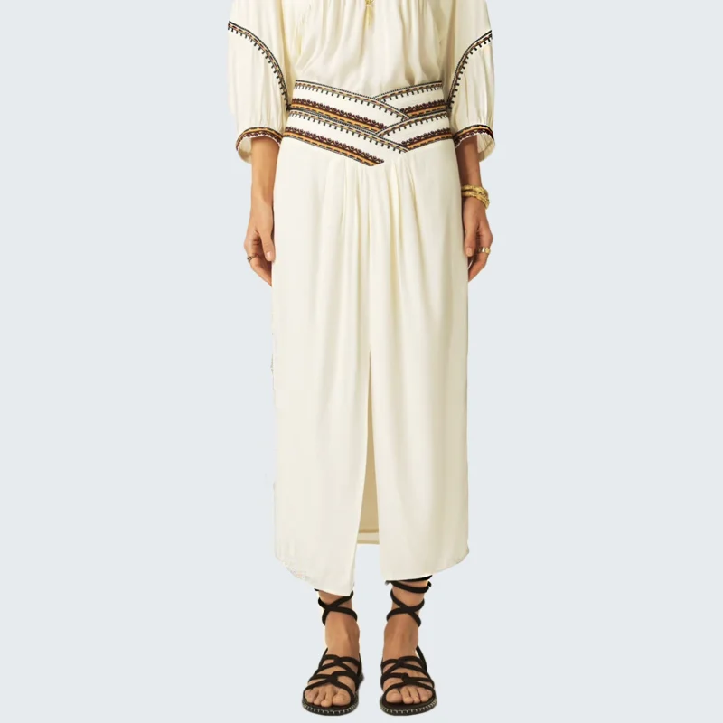 Jupe Longueur Midi Talkie Blanc Ecru – Image 4
