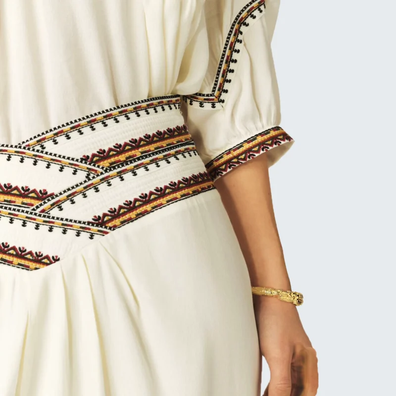 Jupe Longueur Midi Talkie Blanc Ecru – Image 3