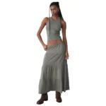 Jupe longue fluide en maille