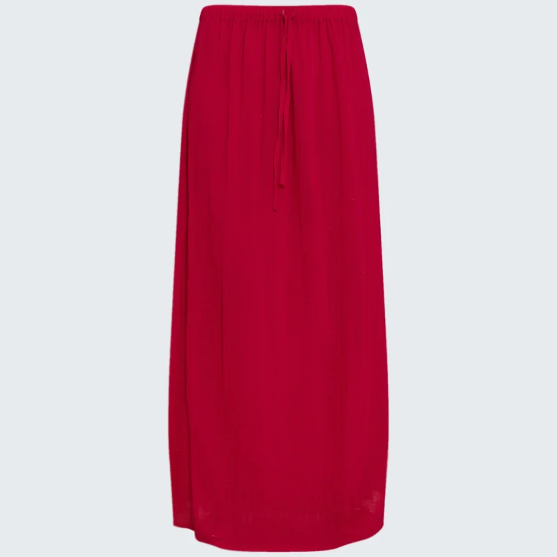 Jupe longue texturée fuchsia à taille mi-haute – Image 6