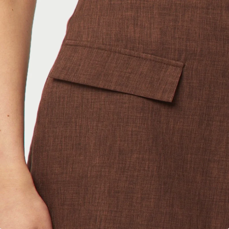 Falda pantalón corta lisa - MARRON – Image 4