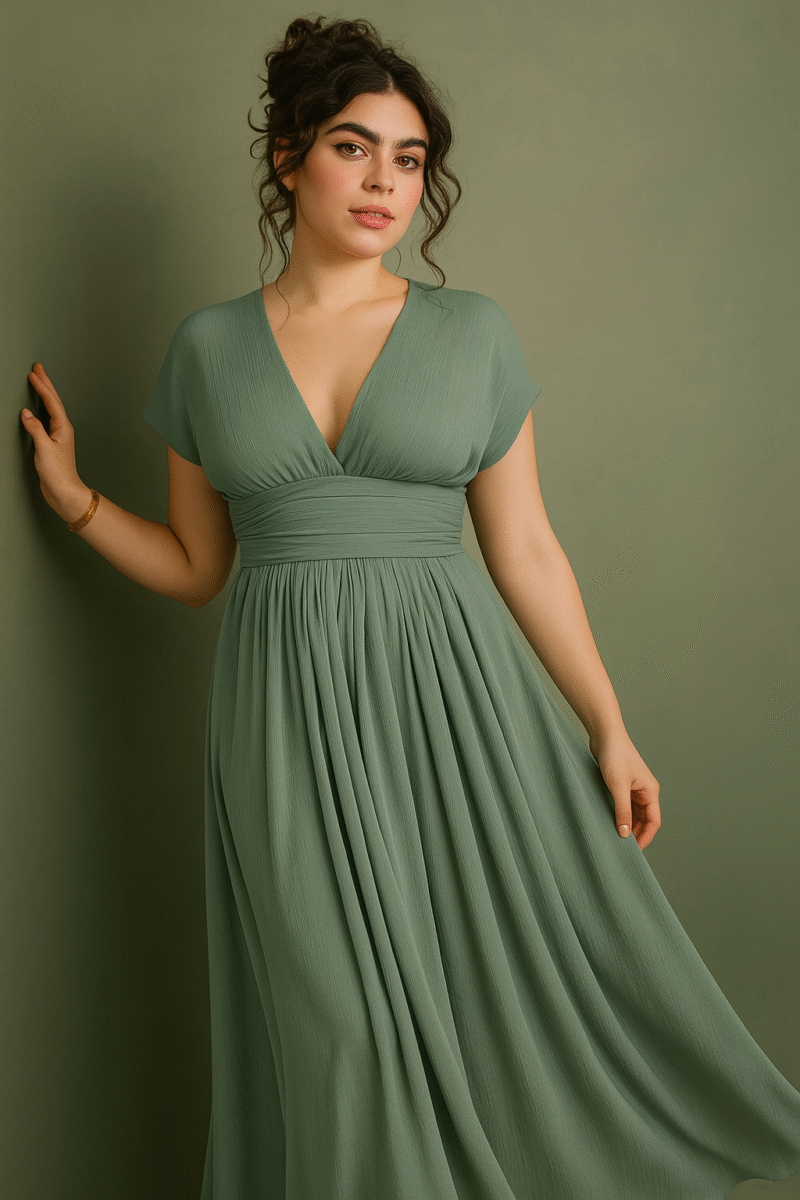 Robe longue dos nu multilook en viscose froissée femme rose – Image 4